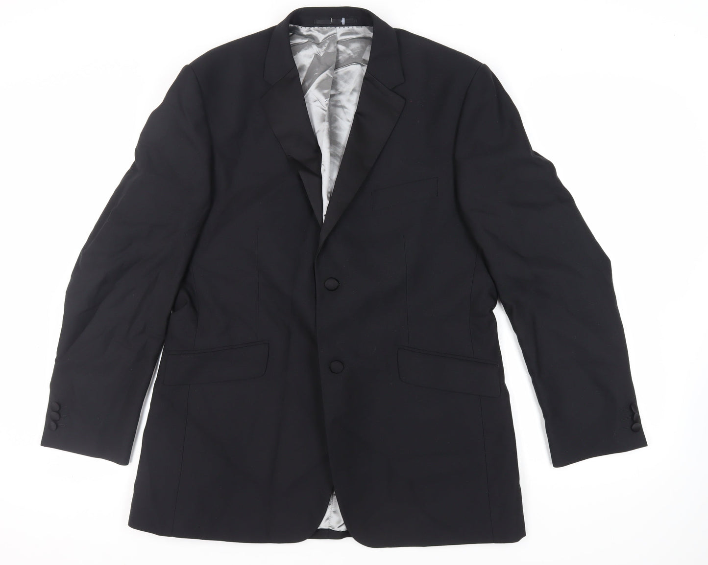 Burton Mens Black Polyester Tuxedo Suit Jacket Size 42 Regular