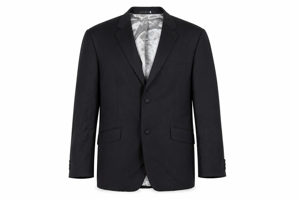 Burton Mens Black Polyester Tuxedo Suit Jacket Size 42 Regular