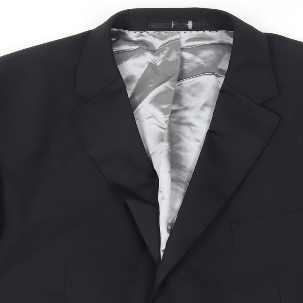 Burton Mens Black Polyester Tuxedo Suit Jacket Size 42 Regular