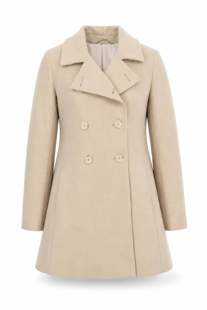 Isabella Oliver Womens Beige Pea Coat Coat Size S Button