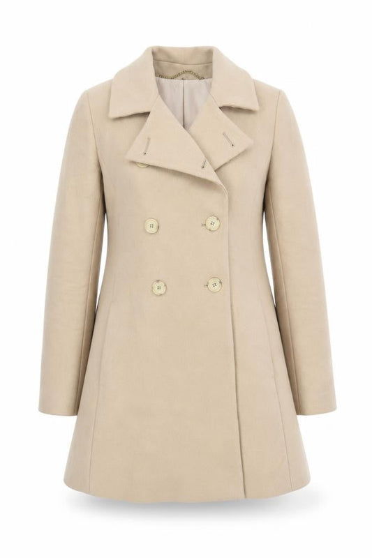 Isabella Oliver Womens Beige Pea Coat Coat Size S Button