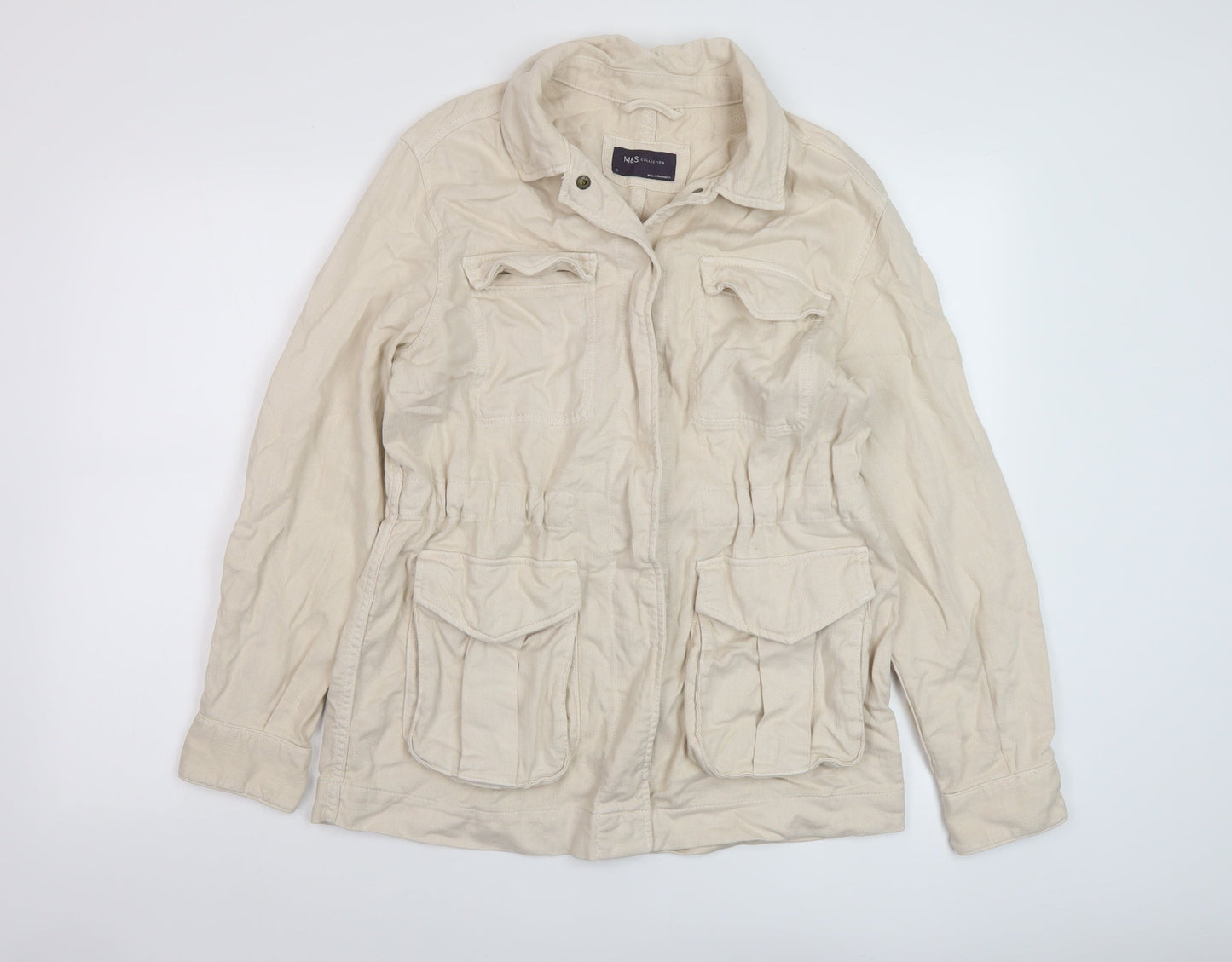 Marks and Spencer Womens Beige Jacket Size 10 Snap