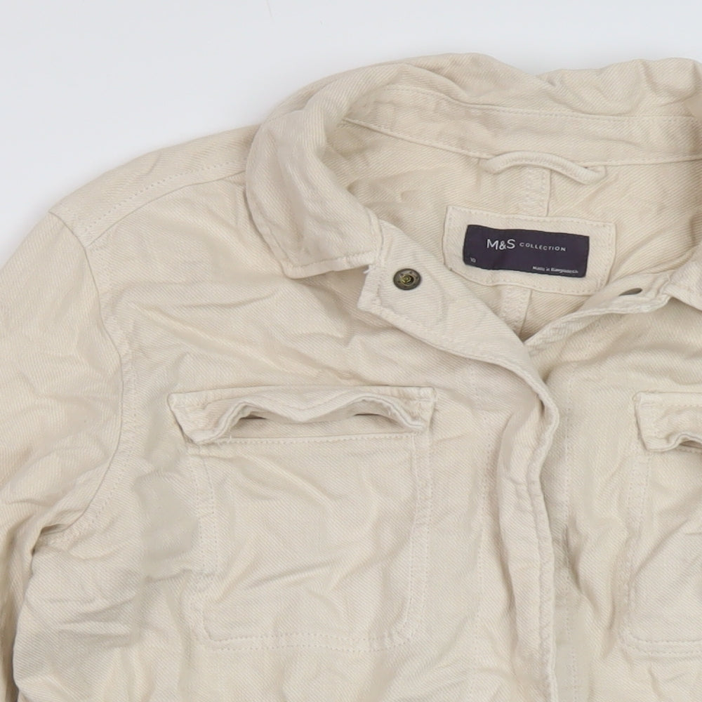 Marks and Spencer Womens Beige Jacket Size 10 Snap