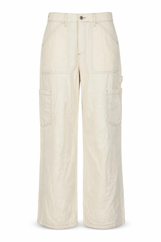 Denim & Co. Womens Beige Cotton Wide-Leg Jeans Size 10 L31 in Regular Button