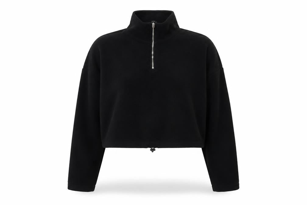 FACTORIE Womens Black Polyester Pullover Sweatshirt Size S Zip