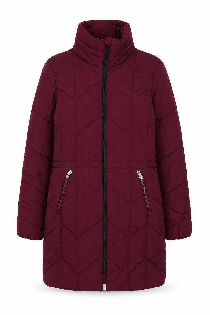 Marks & Spencer Womens Purple Quilted Coat Size 10 Zip