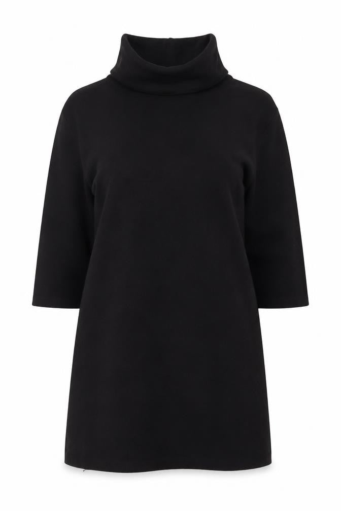Zara Womens Black Polyester Tunic Blouse Size S Roll Neck