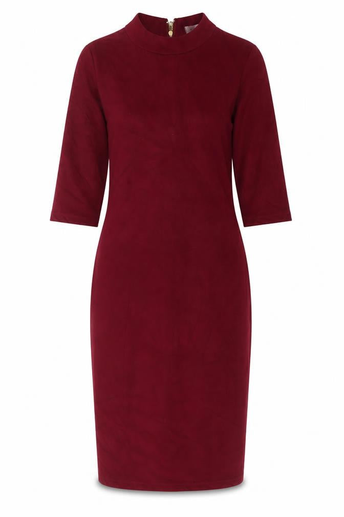 Aisabelle Womens Purple Polyester Sheath Size S Mock Neck Zip