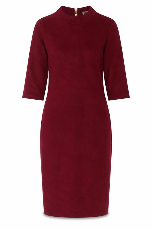 Aisabelle Womens Purple Polyester Sheath Size S Mock Neck Zip