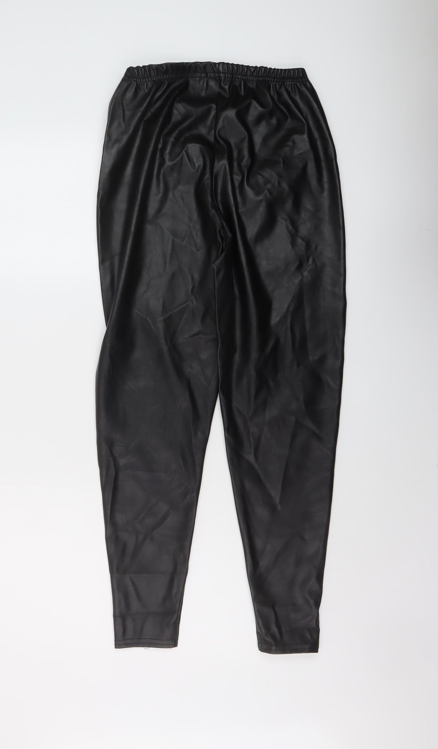 PRETTYLITTLETHING Womens Black Polyester Jegging Trousers Size 12 L26 in Regular