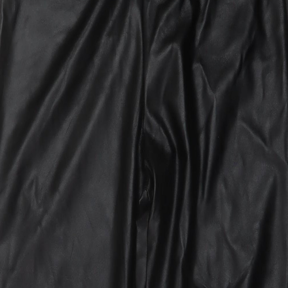 PRETTYLITTLETHING Womens Black Polyester Jegging Trousers Size 12 L26 in Regular