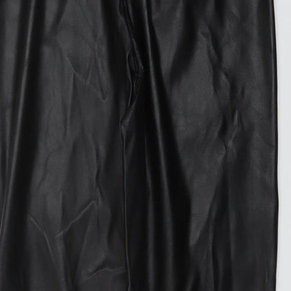 PRETTYLITTLETHING Womens Black Polyester Jegging Trousers Size 12 L26 in Regular