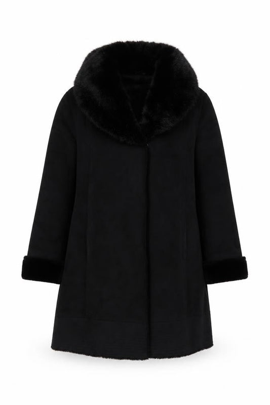 Jaegere Womens Black Overcoat Coat Size 16 Snap