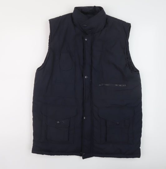 Fortress Mens Blue Gilet Waistcoat Size L Zip