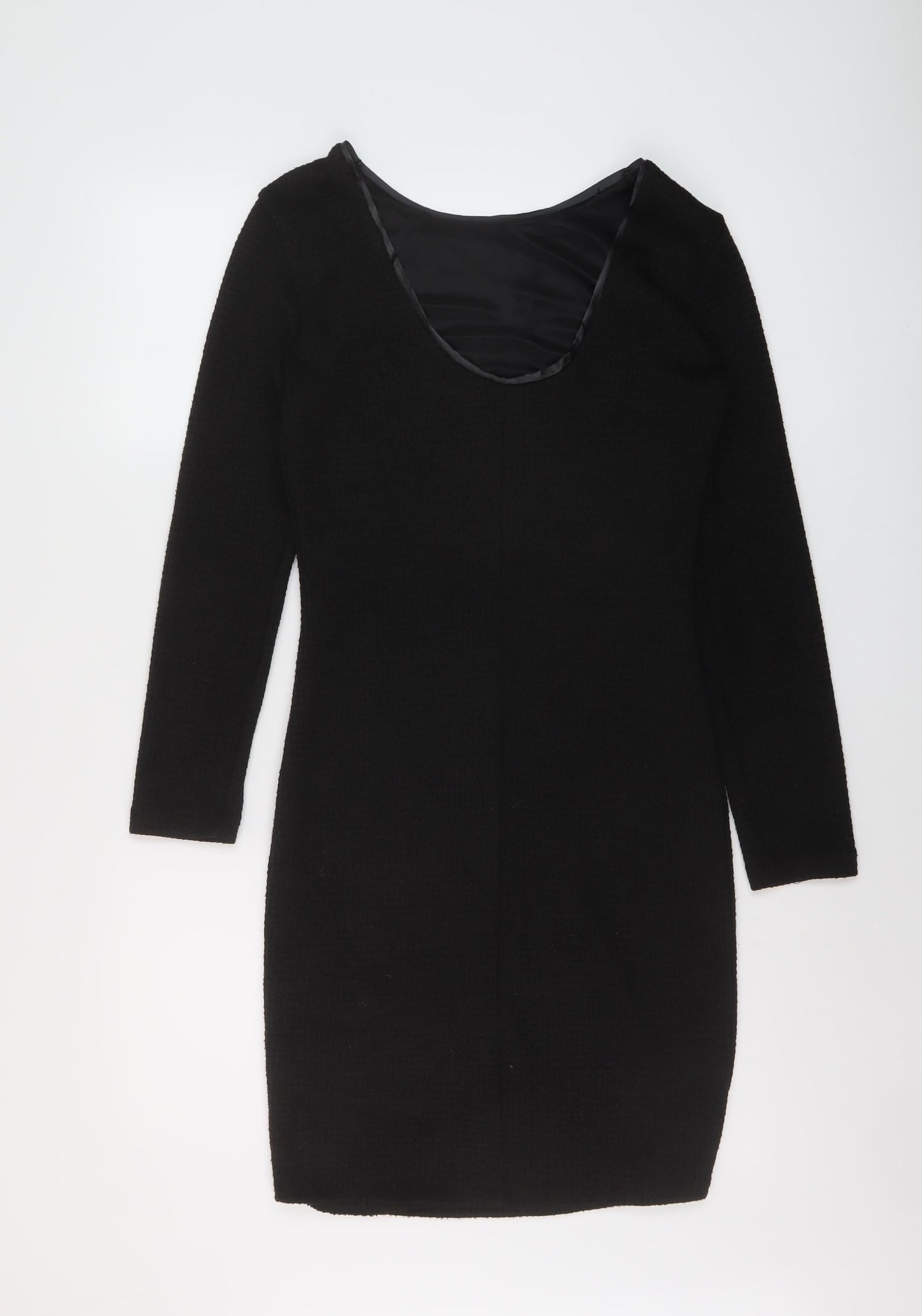 Mango Womens Beige Polyester Bodycon Size S Round Neck Pullover