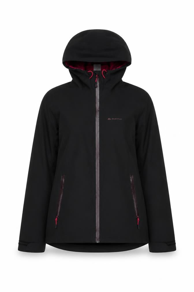 DECATHLON Womens Black Rain Coat Coat Size XS Zip