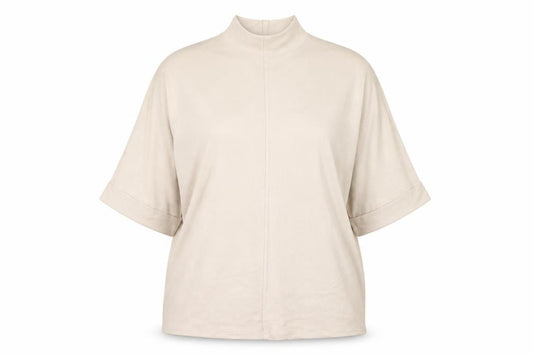 Apricot Womens Beige Mock Neck Viscose Pullover Jumper Size 10