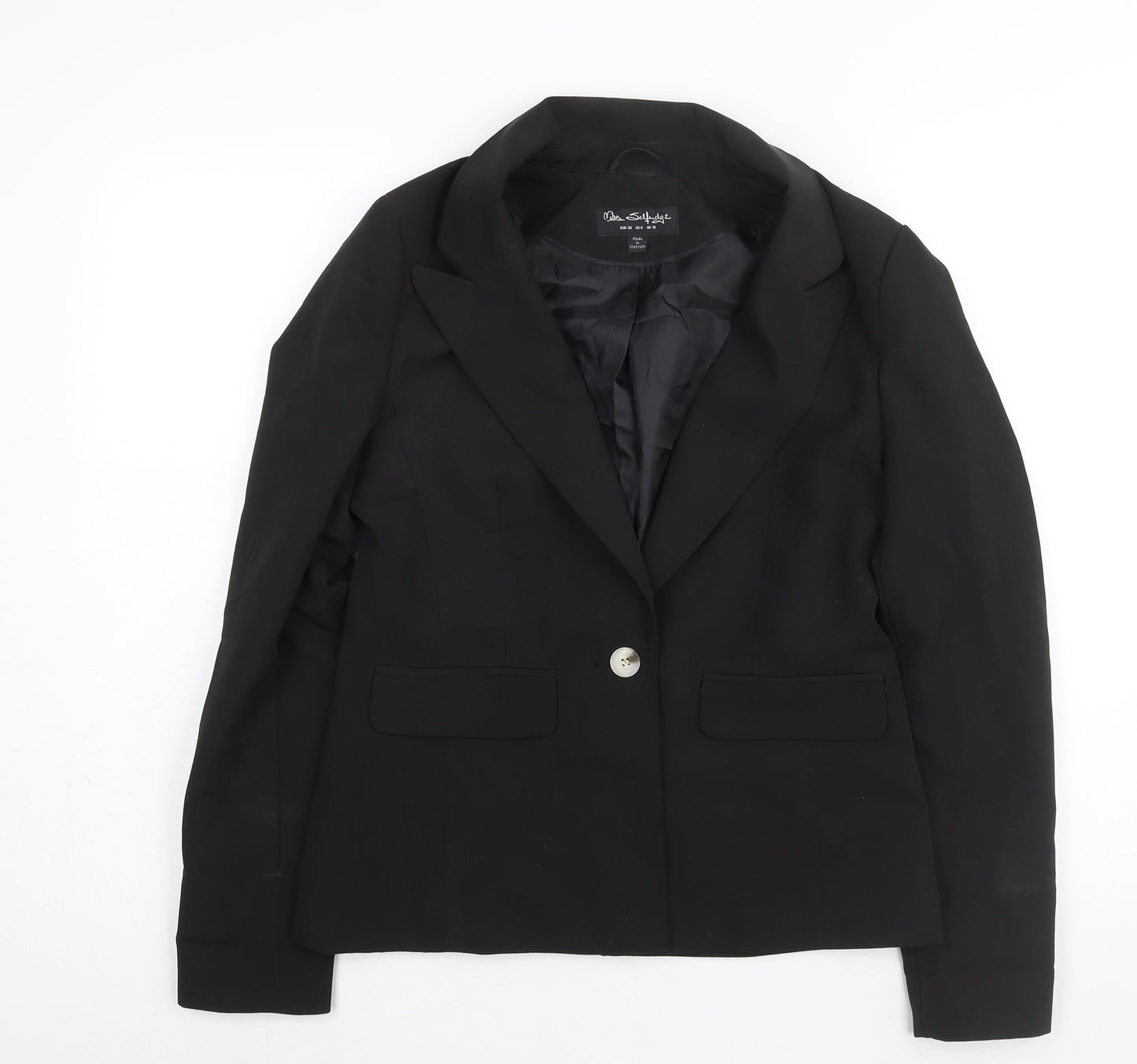 Miss Selfridge Womens Black Polyester Jacket Suit Jacket Size 10