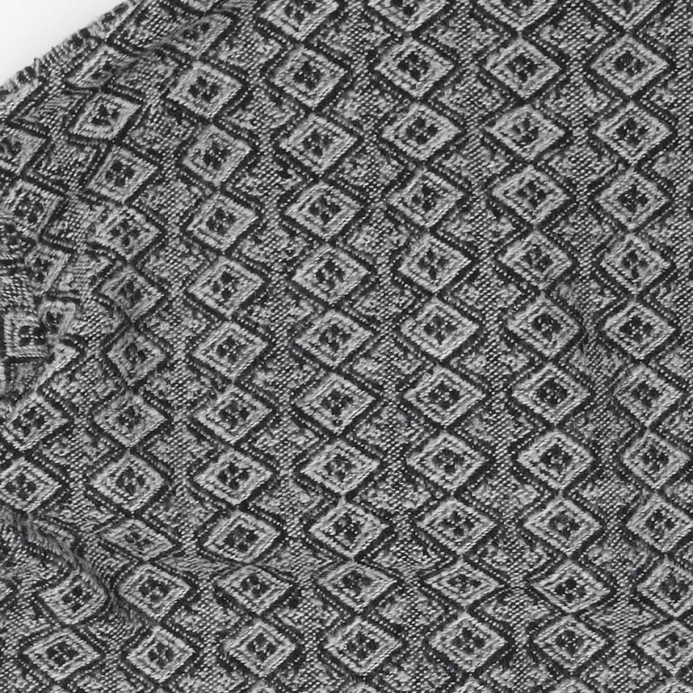 Bonmarché Womens Grey Geometric Overcoat Coat Size 22 Snap