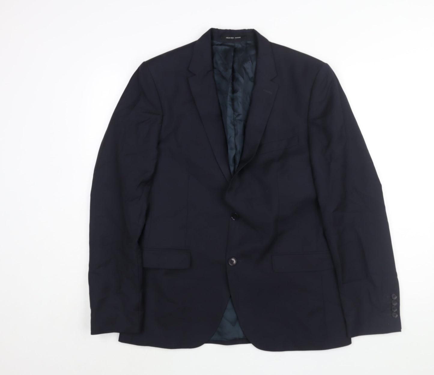 Selected Homme Mens Blue Polyester Jacket Suit Jacket Size 40 Regular