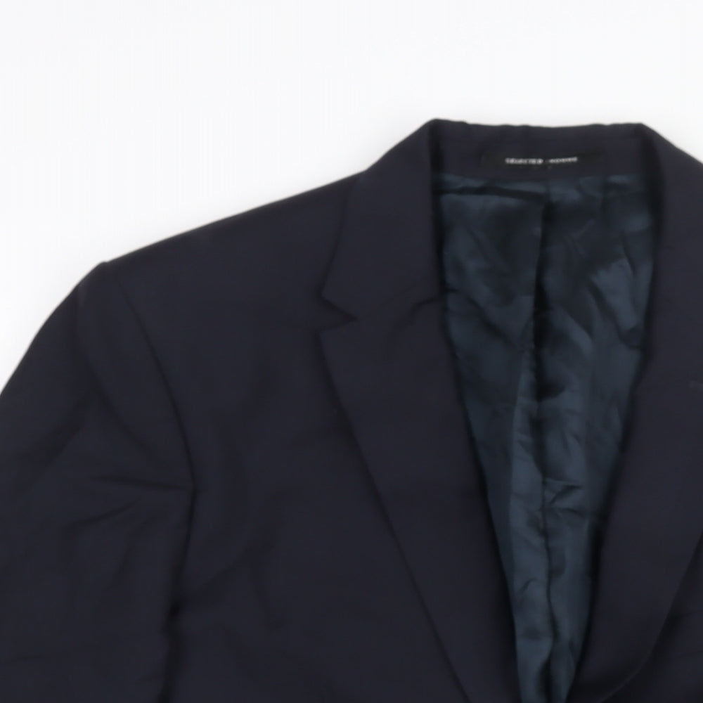 Selected Homme Mens Blue Polyester Jacket Suit Jacket Size 40 Regular