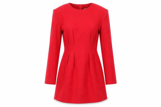Wanderdoll Womens Red Polyester A-Line Size 8 Round Neck Zip - Shoulder Pads