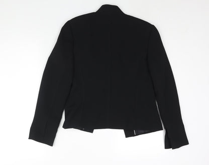 Next Womens Black Jacket Size 12 Hook & Eye - Vented Cuffs