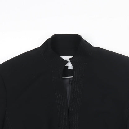 Next Womens Black Jacket Size 12 Hook & Eye - Vented Cuffs