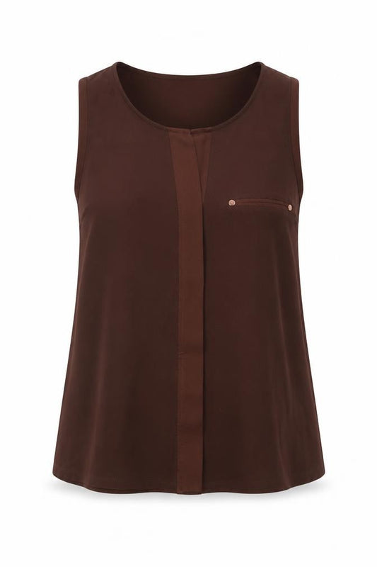 NEXT Womens Brown Polyester Camisole Blouse Size 14 Round Neck