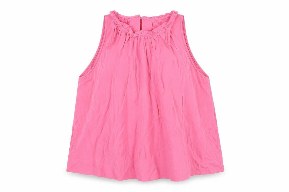 Marks & Spencer Womens Pink Polyester Camisole Blouse Size 16 Round Neck - Frill