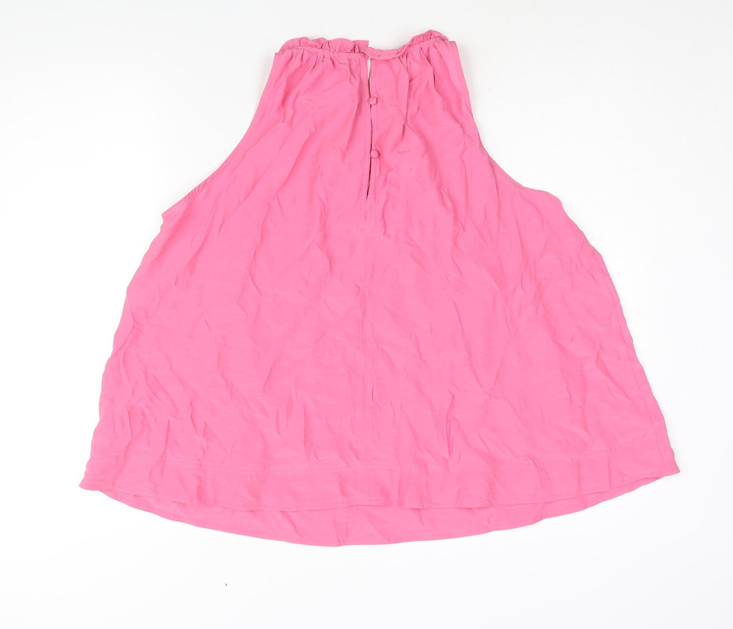 Marks and Spencer Womens Pink Polyester Camisole Blouse Size 16 Round Neck - Frill