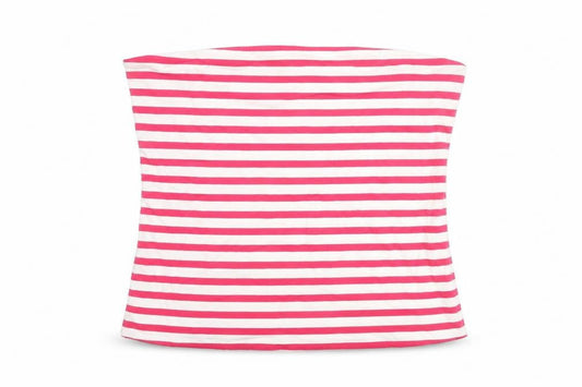 Marks and Spencer Womens Pink Striped Cotton Basic Blouse Size XL Square Neck - Bandeau