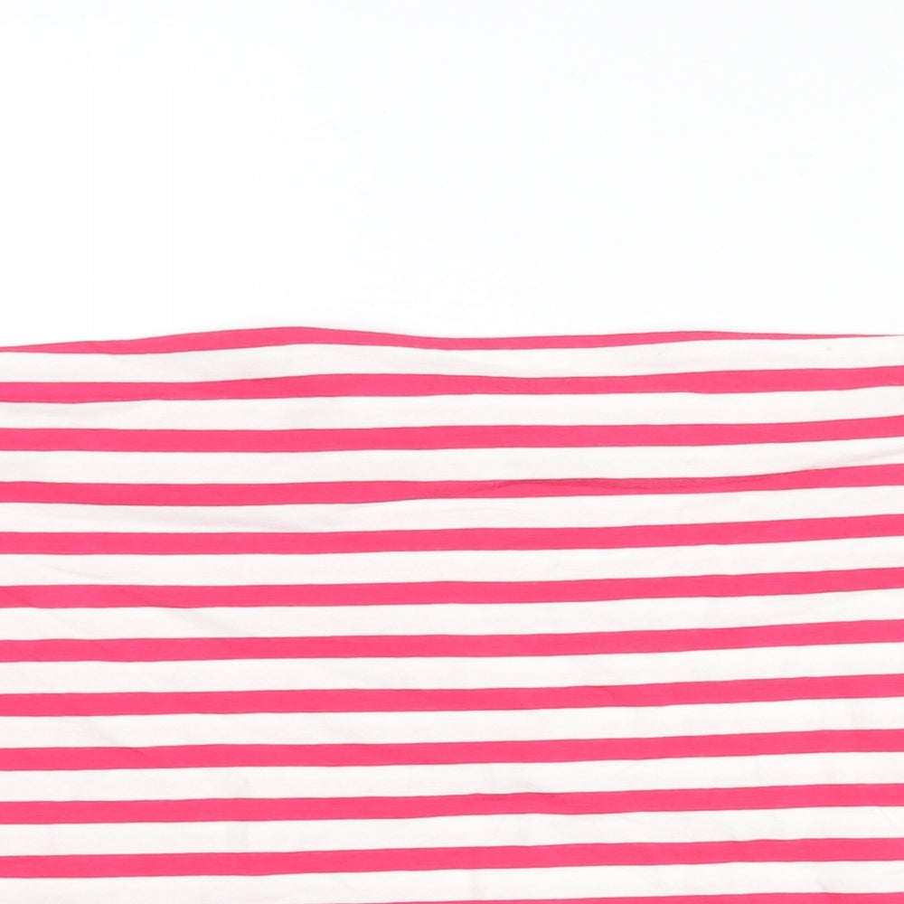 Marks and Spencer Womens Pink Striped Cotton Basic Blouse Size XL Square Neck - Bandeau