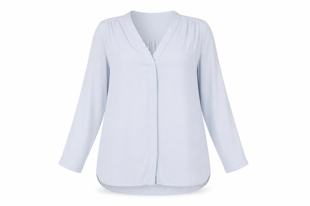 Autograph Womens Blue Polyester Shift Size 14 V-Neck Button