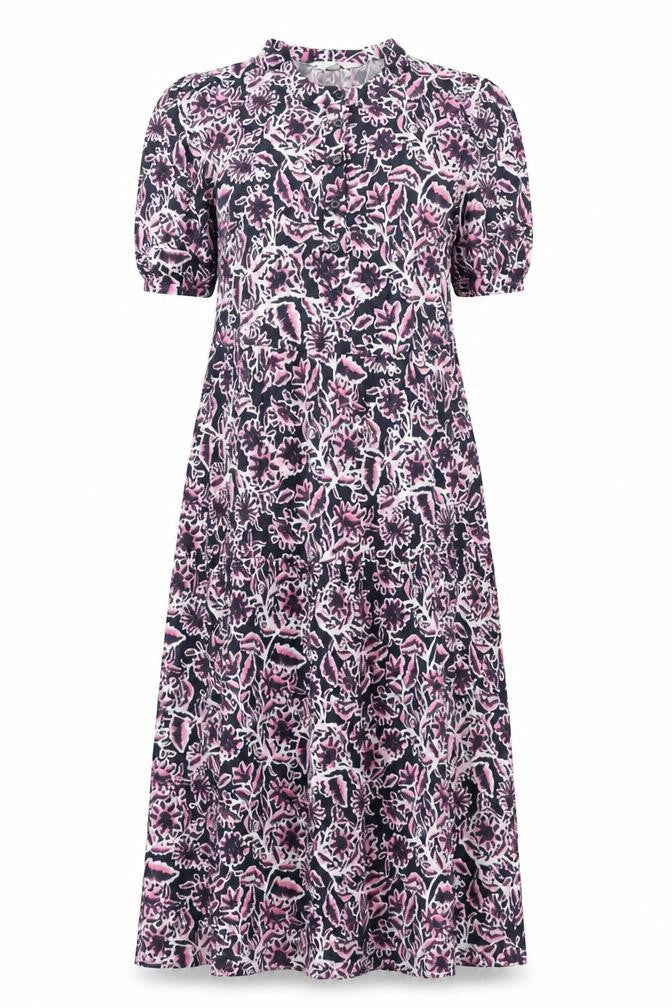 Marks and Womens Multicoloured Geometric Viscose Shift Size 6 Round Neck Button