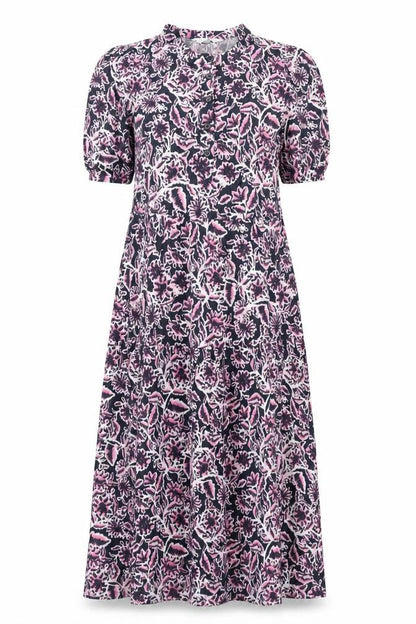 Marks & Spencer Womens Multicoloured Geometric Viscose Shift Size 6 Round Neck Button