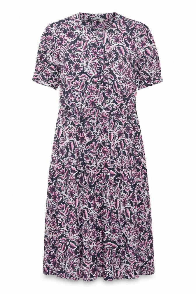 Marks & Spencer Womens Multicoloured Geometric Viscose Shift Size 8 Round Neck Button