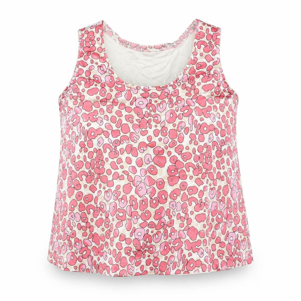 Marks & Spencer Womens Pink Polyester Camisole Blouse Size 14 Scoop Neck - Leopard Print