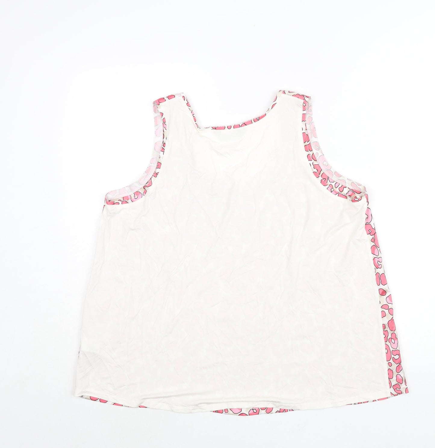 Marks and Spencer Womens Pink Polyester Camisole Blouse Size 14 Scoop Neck - Leopard Print