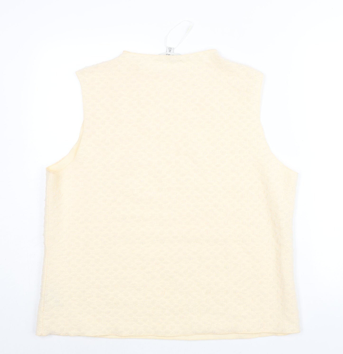 Marks and Spencer Womens Beige Polyester Camisole Blouse Size 24 Round Neck - Textured