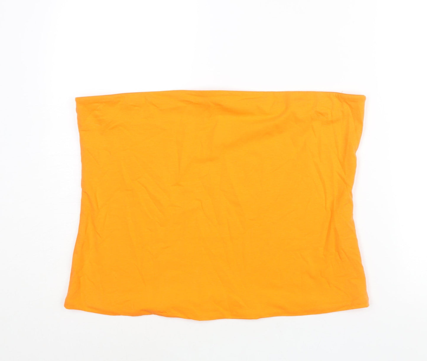 Marks and Spencer Womens Orange Cotton Basic Blouse Size XL Square Neck - Bandeau