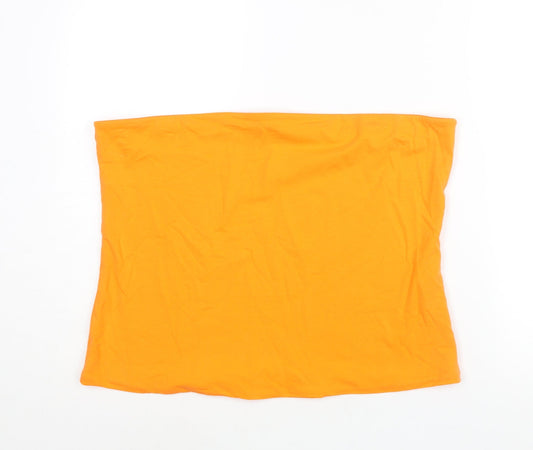 Marks and Spencer Womens Orange Cotton Basic Blouse Size XL Square Neck - Bandeau