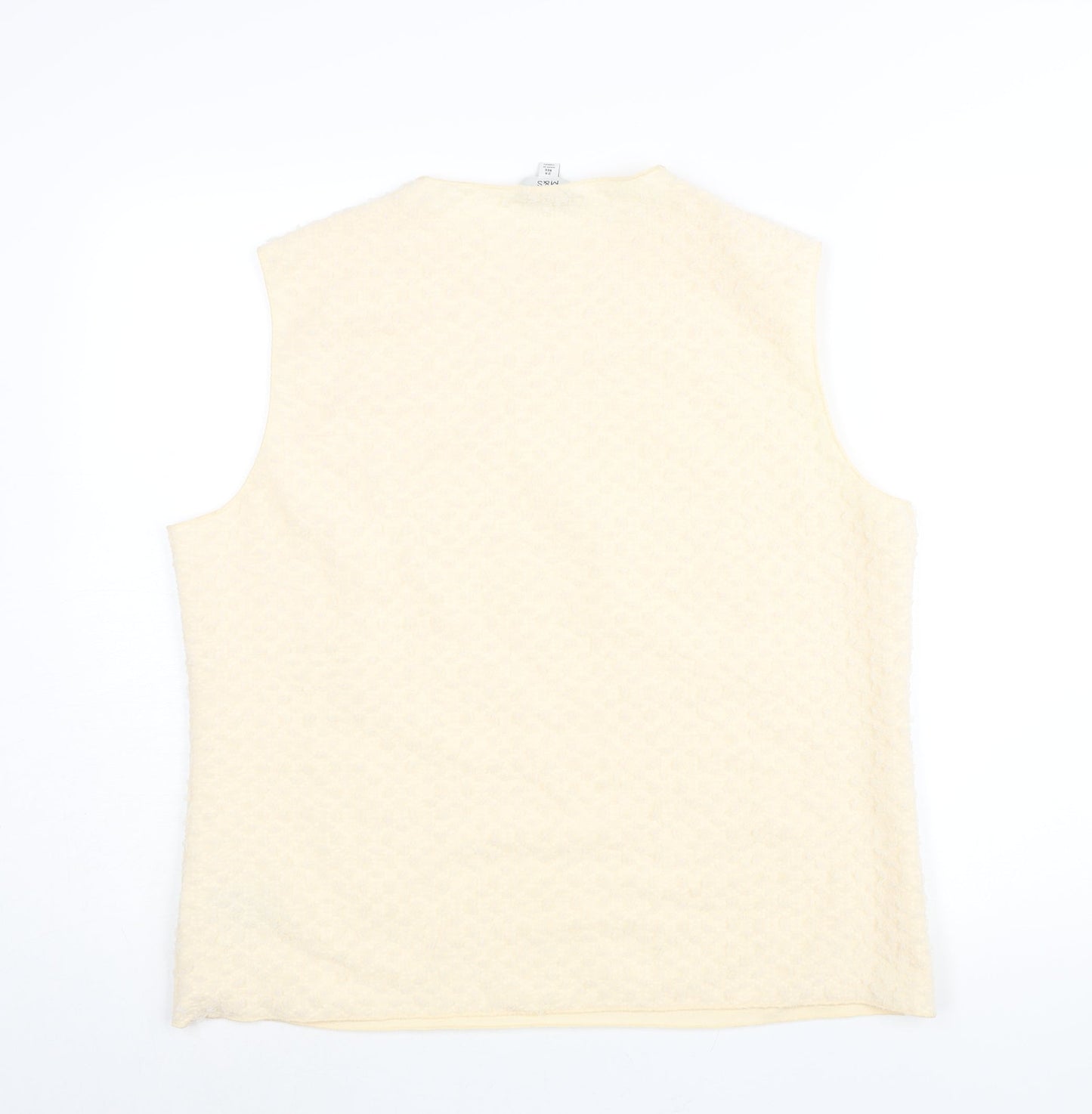 Marks and Spencer Womens Beige Polyester Camisole Blouse Size 24 Round Neck - Textured