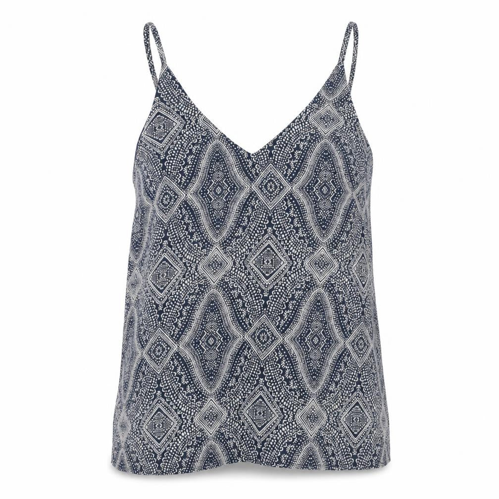 H&M Womens Blue Geometric Polyester Camisole Blouse Size 8 V-Neck