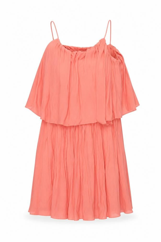 Zara Womens Pink Polyester Shift Size XS Scoop Neck Pullover - Frill