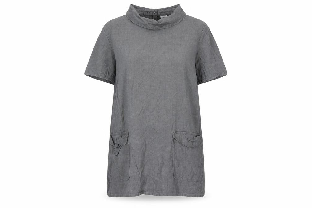 Cotton Traders Womens Grey Cotton Mini Size 18 Collared Button - Pockets