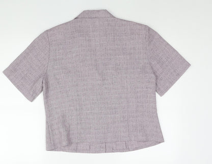Back view of Roman women’s purple polyester basic blouse, size UK 18, collared