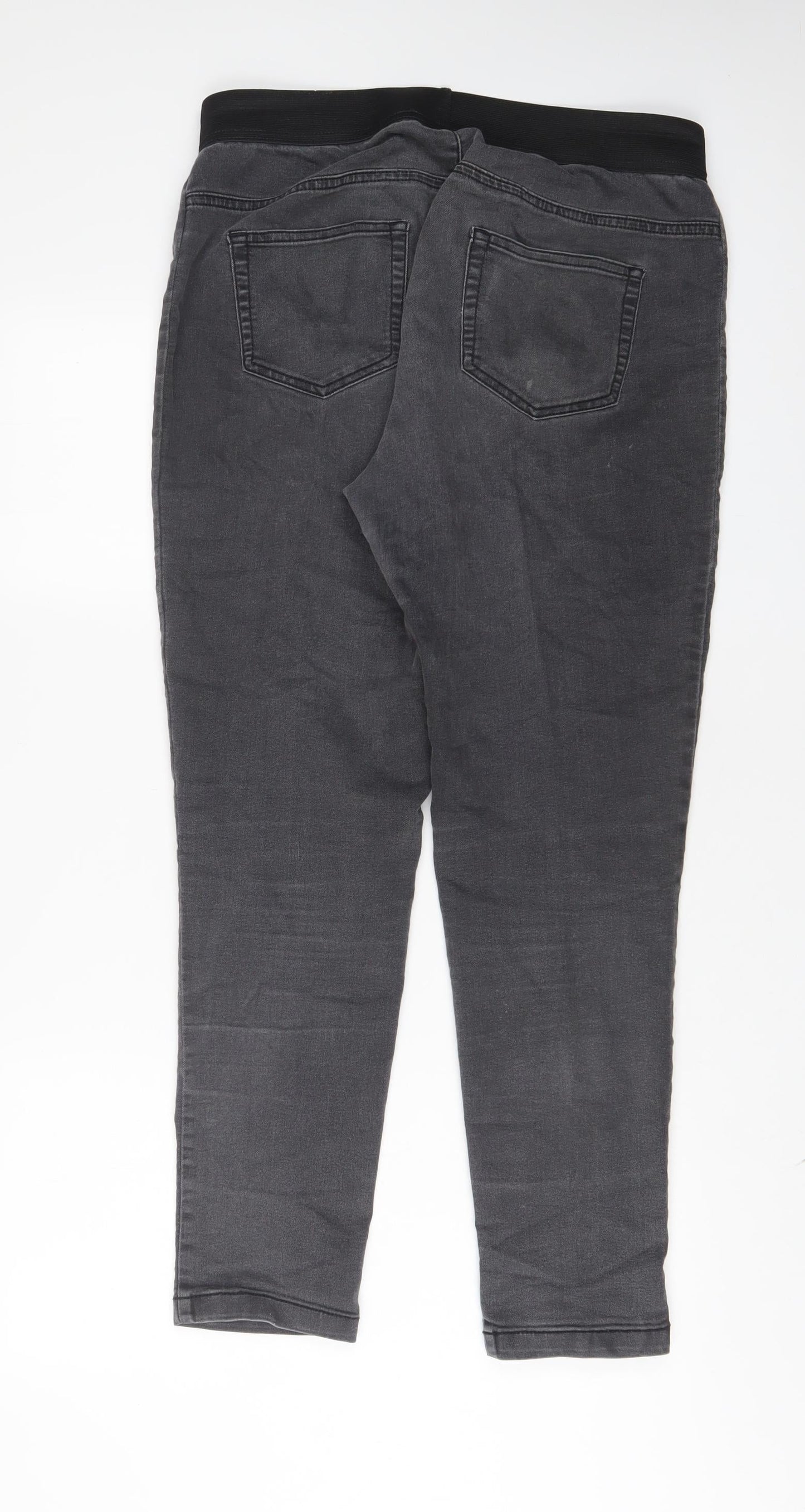 Marks and Spencer Womens Grey Cotton Jegging Jeans Size 14 L29 in Regular
