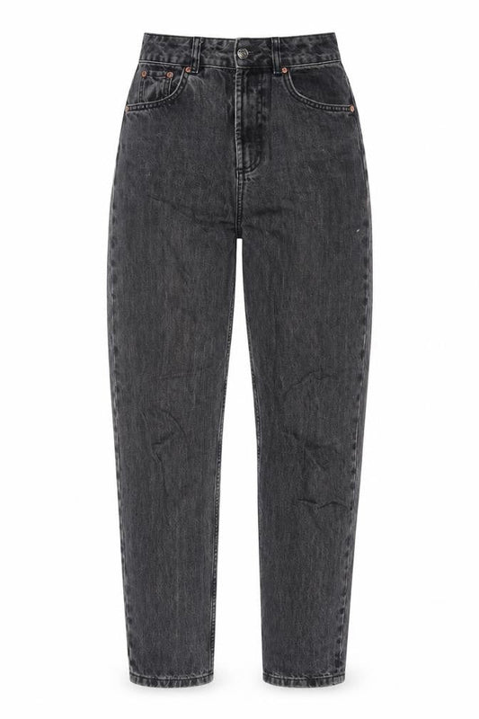 ASOS Womens Grey Cotton Mom Jeans Size 25 in L30 in Regular Zip
