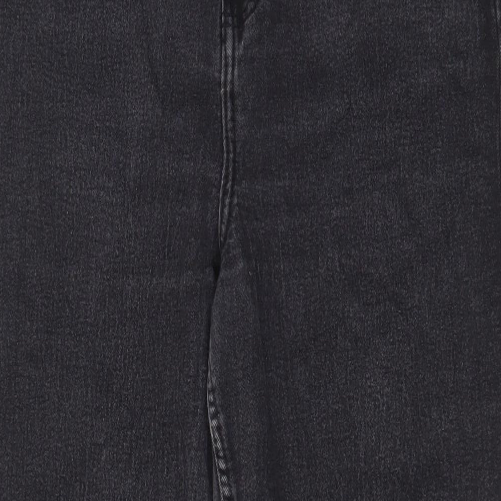 Denim & Co. Womens Grey Cotton Tapered Jeans Size 14 L27 in Regular Zip